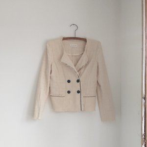 Etoile Isabel Marant Glenn tweed jacket, size 40, cream and black